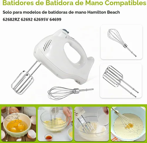 Vista 2 de Batidoras de mano batidoras de repuesto con batidoras de mano batidor para batidoras de mano Hamilton Beach 62682RZ 62692 62695V 64699 batidor