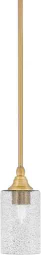 Vista 129 de Toltec Lighting Tallo Colgado Mini colgante, acabado de cobre negro, 3.5" cuadrado humo burbuja vidrio