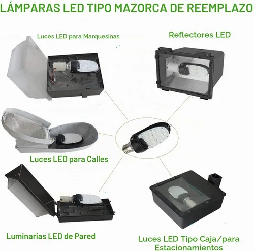 Vista 8 de Lámpara LED Shoebox Retrofit, 75/95/115W seleccionable, 5000K, base