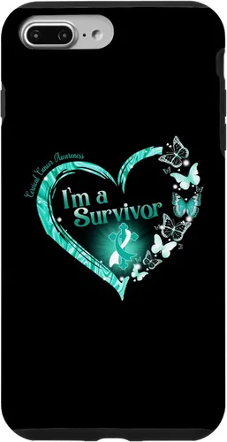 Vista 12 de Teal Ribbon Butterfly Cervical Cancer I'm A Survivor Case for iPhone 17
