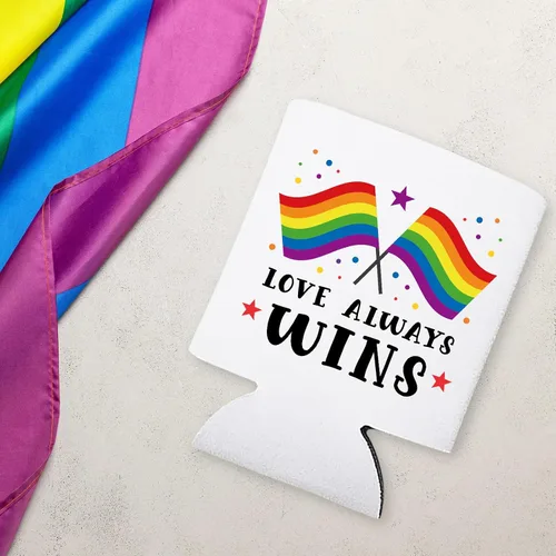 Vista 2 de 12 fundas para enfriadores de latas de arcoíris del mes del orgullo – Love Gay LGBT Trébol Cerveza Bebida Suministros Decoraciones Favores