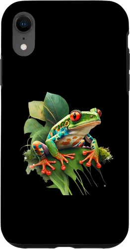 Vista 24 de iPhone 16 Rainforest Amphibian Red Eyed Tree Frog Green Body Frog Case