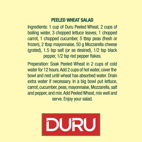 Vista 5 de Duru Trigo pelado, 35.2 oz (1000 g), 100% natural y certificado, alto en fibra y proteínas, sin OMG, ideal para recetas veganas, mejor que el arroz