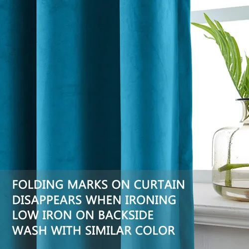 Vista 102 de cololeaf Panel de cortinas opacas de terciopelo con forro para cine en casa, cortina de ganchos planos para barra transversal o pista, 100 pulgadas