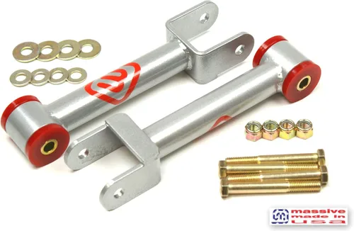 Vista 2 de Fabricado en Estados Unidos VICTORY SILVER COMPETITION SERIES Kit de brazo de control superior e inferior con soporte compatible con 68-72 GM A Body