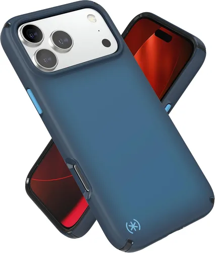 Vista 26 de Speck Presidio LUX - Funda para iPhone 17, compatible con MagSafe, funda protectora delgada, color negro desvanecido/gris pizarra/blanco