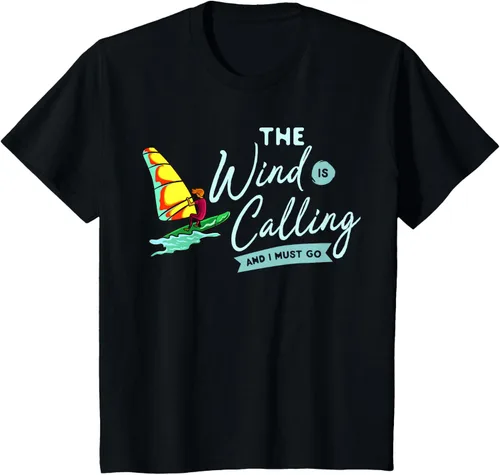 Vista 71 de Windsurfing Board Camiseta Windsurfer, Negro