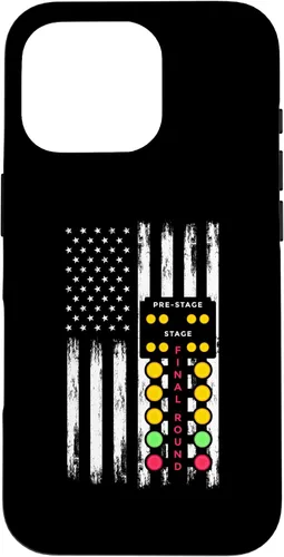 Vista 20 de American Flag Drag Strip Auto Tree Light Racecar Driver Case for iPhone 16
