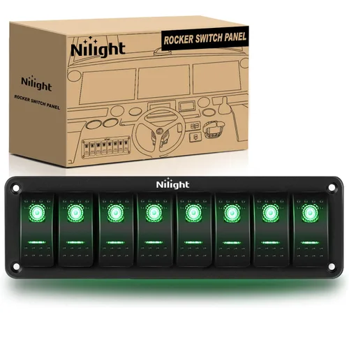 Vista 14 de Nilight Panel de Interruptores Basculantes de 2 Posiciones con Luz LED Naranja, 5 Pines On/Off, Interruptores Basculantes de Aluminio Precableados
