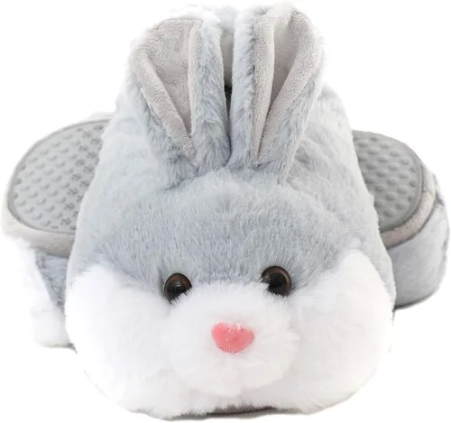 Vista 6 de Millffy Pantuflas de conejo para mujer, cálidas, divertidas, para casa, zapatos de conejo, pantuflas de felpa Gato negro