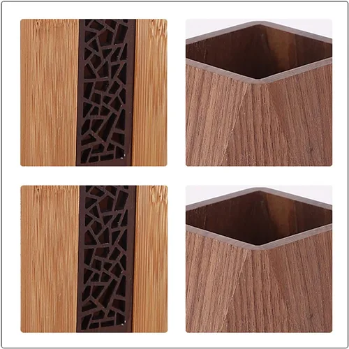 Vista 5 de Portalápices de madera para oficina en casa, caja de almacenamiento de escritorio, organizador de accesorios (negro-diamante)