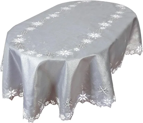 Vista 12 de Juego de 4 servilletas bordadas con copos de nieve para Navidad e invierno (doradas, servilletas de 12 x 12 pulgadas)
