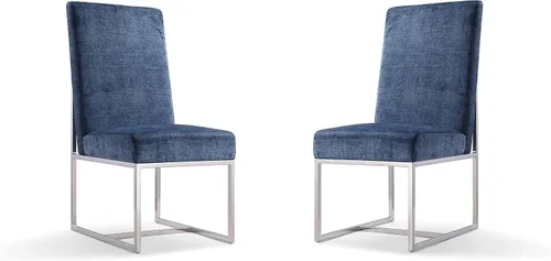Vista 16 de Manhattan Comfort Element Modern - Juego de 1 sillas de comedor de terciopelo con espuma de alta densidad, marco de acero inoxidable con acabado