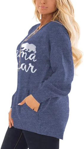 Vista 2 de DOLNINE - Sudaderas de manga larga y con bolsillos para mujer, con bloque de color, tallas extragrandes