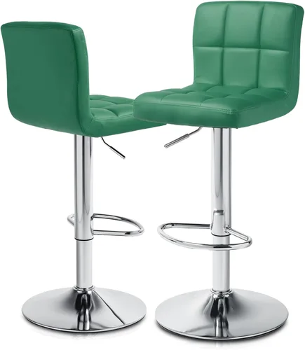 Vista 13 de MoNiBloom Taburetes de Bar Modernos de Cuero PU Ajustables Giratorios con Reposapiés y Respaldo, Taburetes de Bar de Mostrador de Cocina sin Brazos
