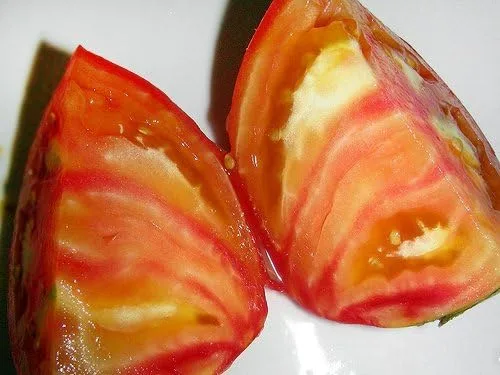 Vista 9 de Más de 30 semillas gigantes de tomate Mr. Stripey de 1-2 libras, sin OMG, bajas en ácido, indeterminadas, polinizadas abiertas, sabor rico