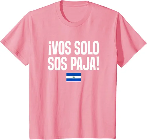 Vista 61 de Camiseta Vos Solo Sos Paja Salvadoran Slang Bandera de El Salvador, Negro