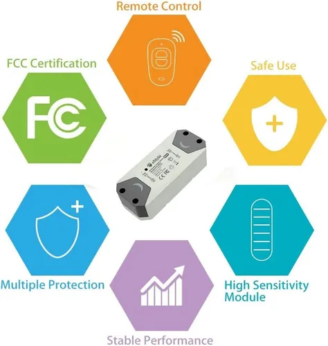 Vista 2 de eMylo Controlador de motor de interruptor RF inalámbrico Smart Switch Módulo de relé Interruptor de control remoto con receptor RF DC 12V 433Mhz