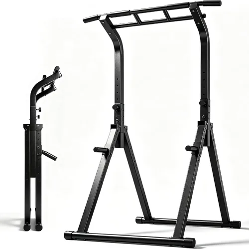Vista 8 de Barra de dominadas, torre de energía multifunción para barra de inmersión, gimnasio en casa, equipo de entrenamiento de fuerza, equipo para dominadas