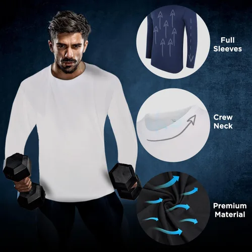 Vista 3 de High Energy Camisas de entrenamiento de manga larga para hombre, paquete de 4 unidades, absorben la humedad, ajuste seco, para correr, deportes