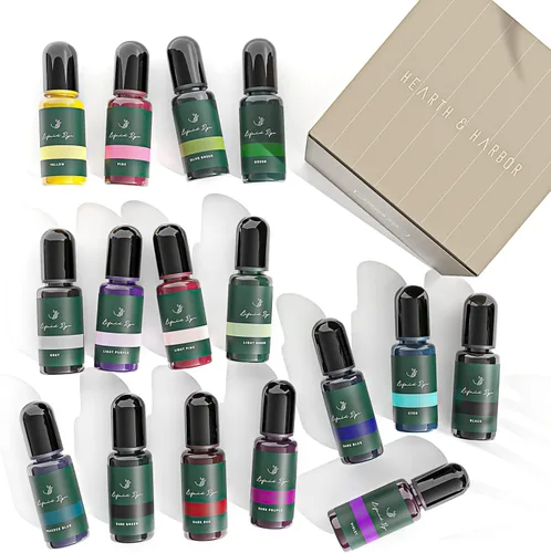Vista 9 de Título: Hearth & Harbor - Tinte líquido para velas para cera de soja, 16 vibrantes tintes de color de vela para hacer velas, tinte de cera de vela