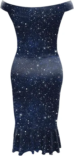 Vista 2 de iQKA Vestido de cóctel sexy para mujer, con dobladillo con volantes, estampado floral, cuello en V, sin mangas, vestido de tubo
