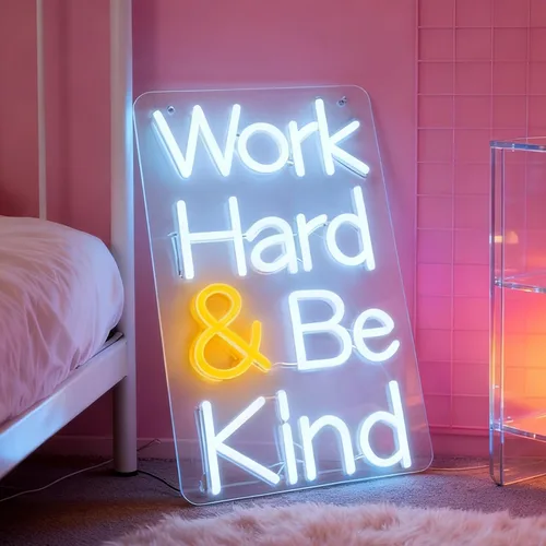 Vista 15 de Letrero de neón LED con texto en inglés "You Belong Here", luz de neón decorativa regulable alimentada por USB, para el hogar, sala de estar