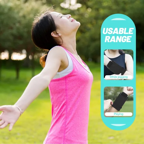 Vista 7 de UKCOCO Brazalete ajustable para teléfono deportivo para correr, soporte ligero para teléfono celular con bolsa de muñeca transpirable, accesorio