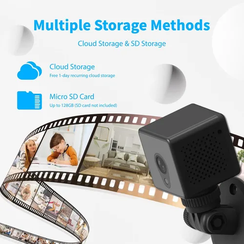 Vista 7 de Mini cámara de seguridad WiFi 4K inalámbrica para interiores y exteriores HD pequeñas cámaras para exteriores, cámaras portátiles para casa