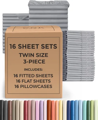 Vista 317 de Pack of 2, Twin Size 3 Piece Sheet Set - Breathable & Cooling - White