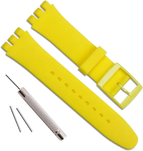 Vista 23 de Correa de reloj de goma de silicona/correa de reloj de repuesto para Swatch (0.669 in 0.748 in 0.787 in)