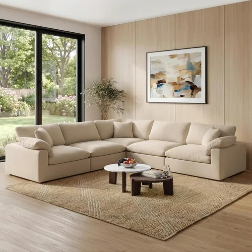 Vista 56 de Sofá modular modular con asiento profundo extra cómodo, sofás modernos negros para sala de estar, apartamento, oficina, espacio pequeño