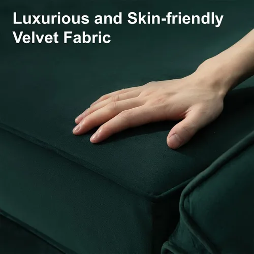 Vista 8 de Belffin Sofá modular de gran tamaño en forma de L con diván reversible convertible en forma de L, sofá seccional verde