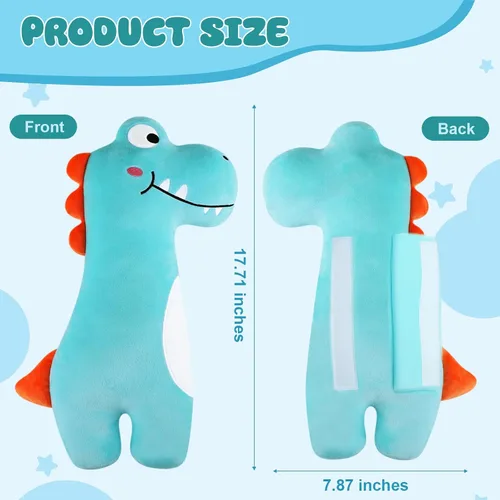Vista 2 de Lenwen 2 cojines para cinturón de seguridad para niños, almohada de viaje suave para hombro y cuello, funda para cinturón de seguridad de automóvil