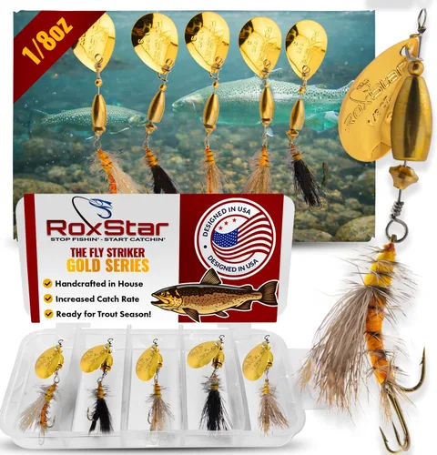 Vista 8 de RoxStar Fly Strikers Proven Nationwide to Out-Fish Any Spinner Hand-Tied in The USA Most Versatile Fishing Spinner Ever! Trout, Bass, Steelhead