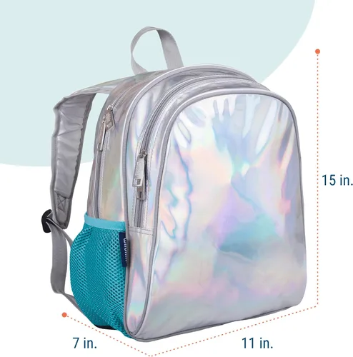 Vista 4 de Wildkin - Mochila infantil de 15 pulgadas, Viajar, talla única , Holographic