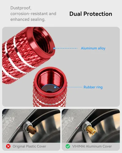 Vista 4 de 4 tapas de vástago de válvula de neumático para Tesla Model Y X S 3, tapa de vástago de válvula de aleación de aluminio, cubiertas de vástago