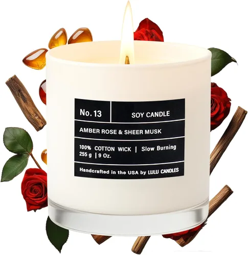 Vista 28 de Lulu Candles After Dark - Teca Caoba Vela Perfumada de Soja de Lujo en Frasco Vertida a Mano en los EE.UU. Altamente Perfumada y Duradera