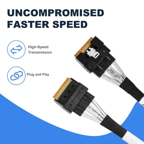 Vista 3 de Dispositivo de carga de 8 a 8 unidades, de 74P a 8 unidades de 74P a 8 unidades de 7P, SlimSAS Host/RAID a SATA Target HD, cable de 33.5 in