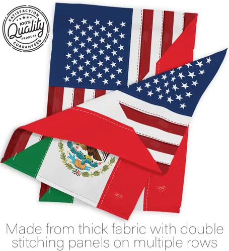 Vista 7 de Breeze Decor Bandera de la Amistad de Estados Unidos y México, Alianza Regional Americana, País Mundial, Decoración de Área Particular, Cartel