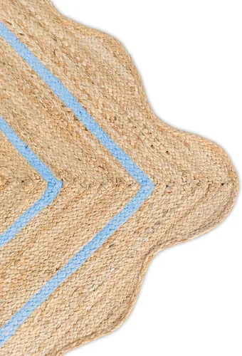 Vista 13 de Alfombra de Yute Natural Ondulada Festoneada - Corredor de Entrada Boho, Festón Estilo Granja, Blanco Roto (8'x10') Camino de entrada bohemio