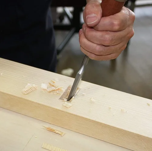 Vista 4 de KAKURI Juego de 6 cinceles de madera japonesa, estilo mixto japonés y occidental, fabricados en Japón, cinceles profesionales resistentes NOMI