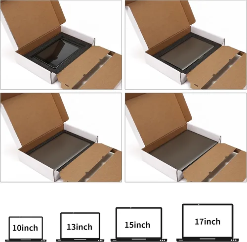 Vista 5 de CRUGLA 1 caja de envío para laptop con espuma acolchada, se adapta a la Blanco