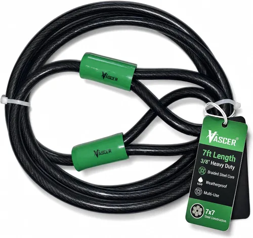 Vista 10 de Vascer Cable de seguridad para bicicleta de acero trenzado resistente
