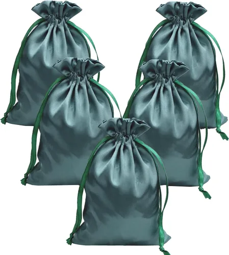 Vista 14 de 35 Piezas Bolsas de Regalo de Satén Beige de 5 x 7 Pulgadas - Bolsas de Baby Shower - Bolsas de Favores de Boda - Bolsa de Tela con Cordón - Bolsas
