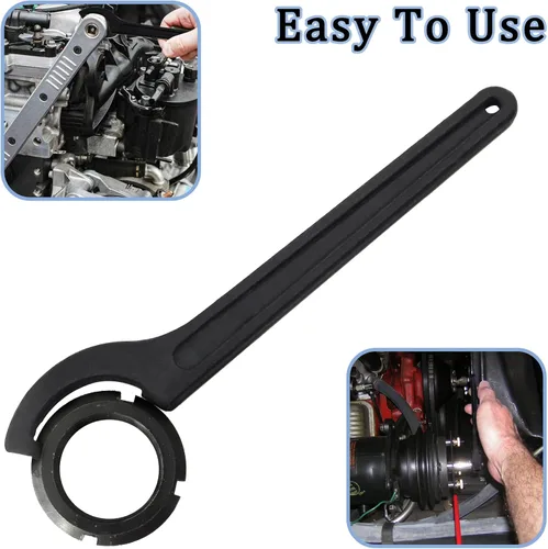 Vista 5 de Llave de llave de gancho en C, herramienta de ajuste negra de acero al carbono para tuerca de portabrocas de 22-26mm Adjustment Hook Wrench Tool