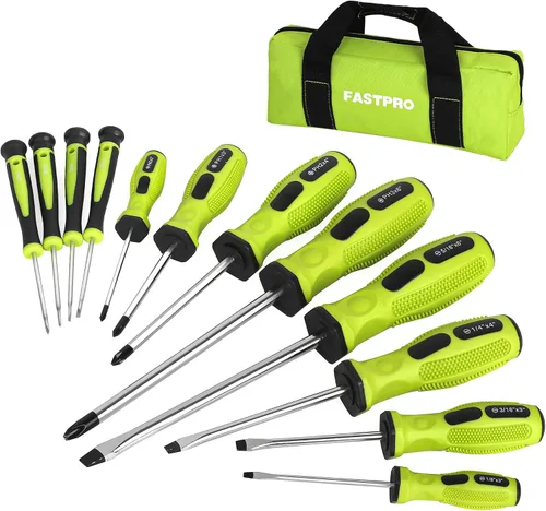 Vista 8 de FASTPRO Juego de destornilladores magnéticos rosados de 12 piezas con destornilladores Phillips ranurados y destornilladores de precisión, kit