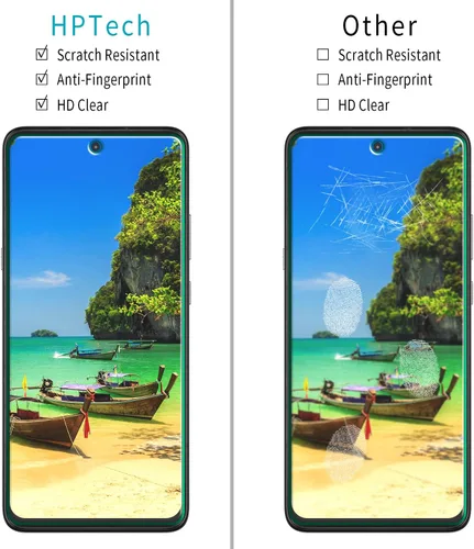 Vista 2 de Paquete de 2 protectores de pantalla para Motorola Moto One 5G Ace vidrio templado Antiarañazos, sin burbujas, fácil de instalar, transparente
