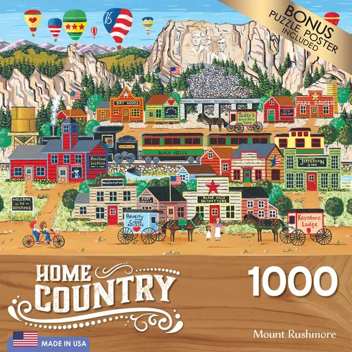 Vista 4 de RoseArt - País de origen- Mount Rushmore - Rompecabezas de 1000 piezas para adultos