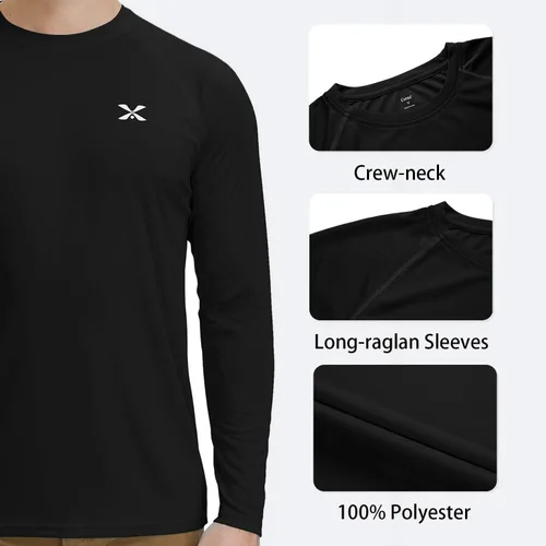 Vista 3 de TIHEEN Camisetas de protección contra erupciones para hombre, camisetas de natación UPF 50+, protección solar UV, camisetas de manga larga, ligeras